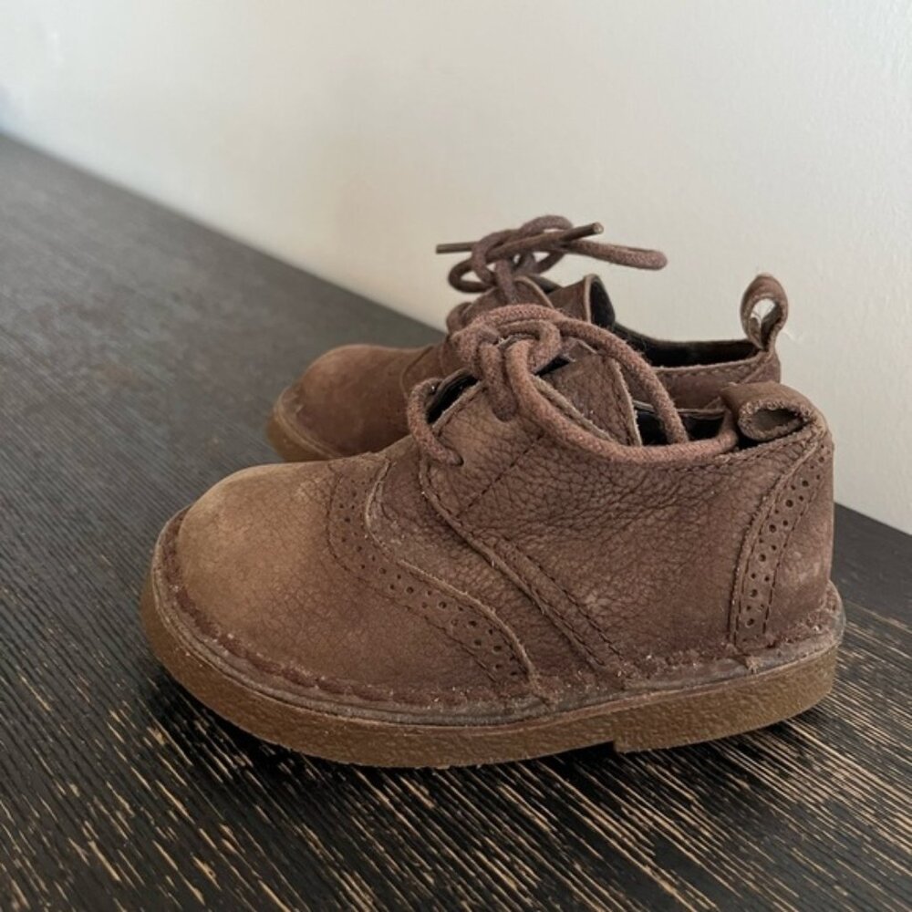 GAP Toddlers Suede Leather Brown Shoes made in Brazil p